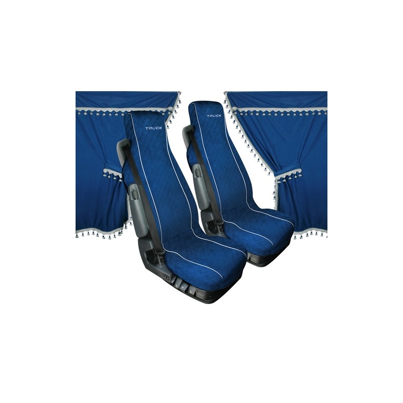 3 Pièces Kit Camion Décoratifs Rideaux Bleu pour Mercedes, Hommes, Scania,  DAF 