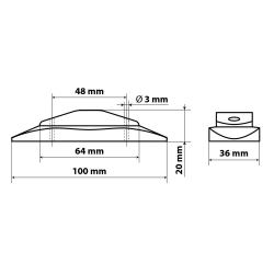 Feux de gabarit à 2 leds, 24V, orange - Feux