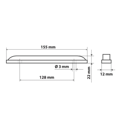 Feux de gabarit à 12 leds, 24V - Blanc - Feux