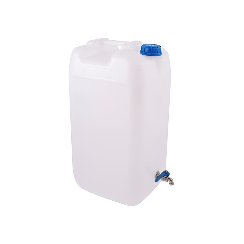 JERRICAN À EAU 30L AVEC VALVE EN MÉTAL, BLEU - Outillage